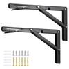 2PCS Folding Shelf Brackets, 12 inch Heavy Duty Stainless Steel
