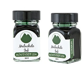 Monteverde 60ml Gemstone Fountain Pen Ink Bottle (30ml Malachite G309MA Ink Bottle - Pack of 2)