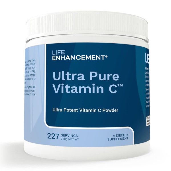 Life Enhancement Ultra Pure Vitamin C Powder - 1,100 mg Ascorbic Acid Vitamin C Supplement - 227 Servings