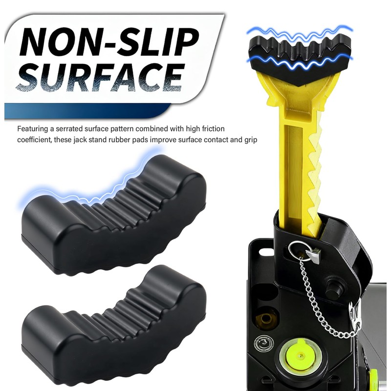 2PCS 3 Ton Car Jack Stand Pads with Serrated Slipless