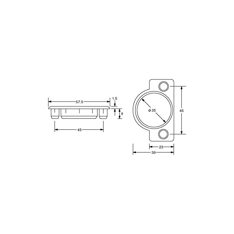 10 Pack Rok Hardware 1-3/8" (35mm) White Plastic Hole Cover