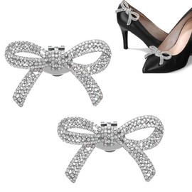 NCOALE Shoe Clips, 2PCS Detachable Elegant Rhinestone Crystal Shoe Charms Metal Shoe Buckles Beautiful High Heels Shoe Decoration, for Women Wedding Prom Party Accessoriess