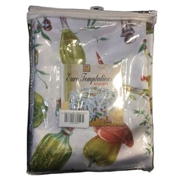 Violet Linen Euro Temptations Accents Violet Linen Red Peppers Tablecloth 60” Round(N4)