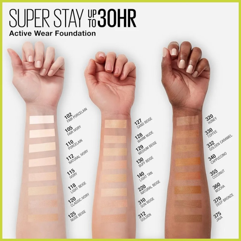 Base Líquida Maybelline Superstay Active Wear Tono 140 Light Tan