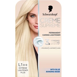 Schwarzkopf Creme Supreme L1++ Extreme Lightner Plus, Permanent Hair Lightener, Caring Lightener for Hair with 3-Step Bonding System Against Damage, Neutralises Yellow Tones