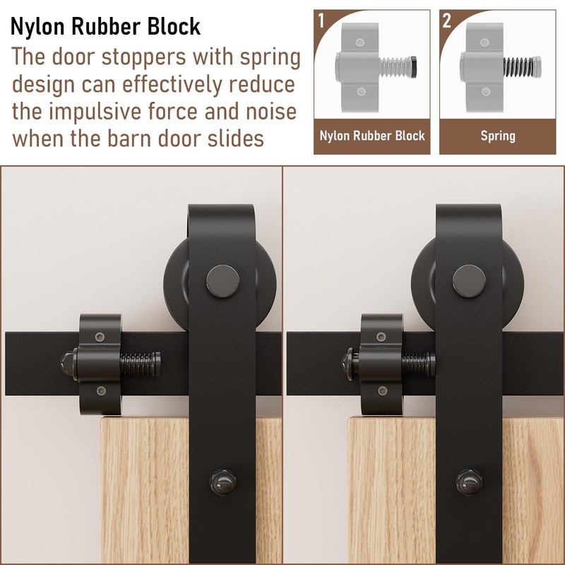 2PCS Adjustable Barn Door Stopper, Upgrade Sliding Barn Door Stopper
