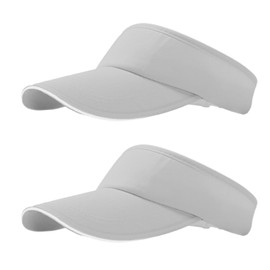 NHTJTHE 2 x Visor Cap, Breathable and Sweat-Absorbing Summer Cap with Sun Visor, Unisex, Adjustable, Fashion Peaked Cap Men and Women (1 Black + 1 White), gray, M