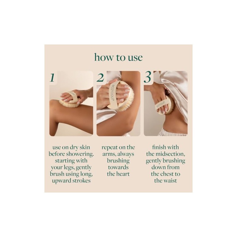EcoTools, Dry Body Brush, Cepillo Ecológico para Exfoliar, Cepillos Corporales
