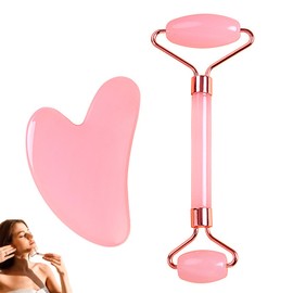 2 PCS Gua Sha Tool, Face Rollers for Women, Guasha Tool Face, Gua Sha Set, for Women, Body Muscle Relaxing, Improve Eye Puffiness, Skin Care Gift(Pink)