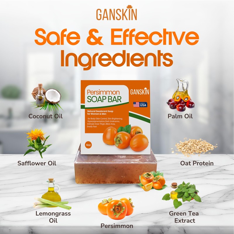 Persimmon Soap Bar for Body Odor Control – Purifying Deodorizing