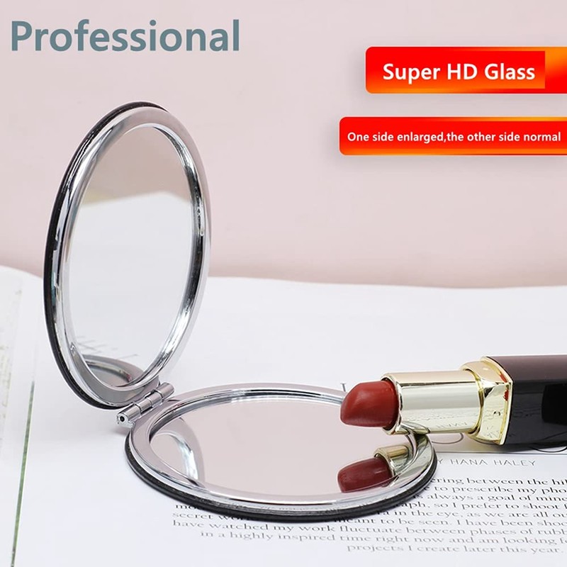 Zcooooool Makeup Mirror, 6.7 cm Round Folding Mirror, Professional Double-Sided