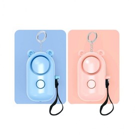 LW Bear Keychain Personal Safety Alarm Siren for Emergencies (Portable Self-Defense for Kids) E-Bear Alarm Pink 2ea