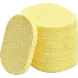 Pack of 10 Sponges Face, Face Sponges Cosmetics, Face Sponge Natural, Cleaning Sponge, Wash Sponges for Make Up Remover, SPA Exfoliating Mask, Make-Up, Non-Irritating (Yellow)