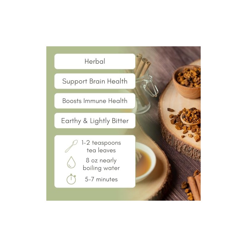 Organic Chaga Mushroom Herbal Tea - 2oz Bag (Approx. 30