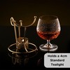 Hemswell Crystal Brandy Warmer Stand Set in Stunning Gold -