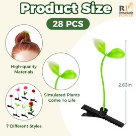 RP Remarkable Power, 28 Pack Plant Bean Sprout Hair Clips Mushroom Flower Hairpin Barrette for Women Girls