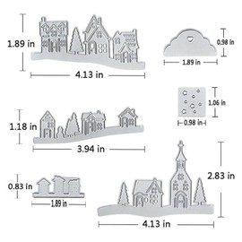 YKW Village House Castle Metal Cutting Dies Stencil Template Molds, Embossing Tool Die Cuts for Card Making Album Paper Scrapbooking DIY Etched Dies Craft, Special Price Die Cutting Metallic Silve