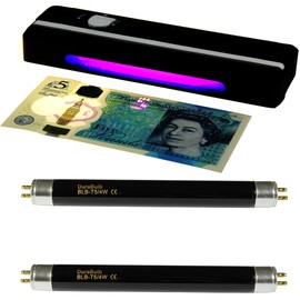 Portable UV Money Checker + 2 Spare DuraBulb® Bulbs - Detects Forged Bank Notes