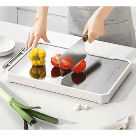Standing Cutting Board Double Sided for kitchen，Stainless Steel/Wheat straw pp Large Cutting Board for meat ，non toxic Chopping stainless steel cutting board,Dishwasher Safe，Easy to Clean