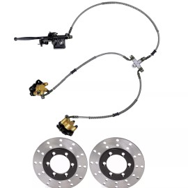Unbranded Front Hydraulic Twin Brake Caliper Cylinder Rotor Kit Fo Go Kart ATV Quad Taotao