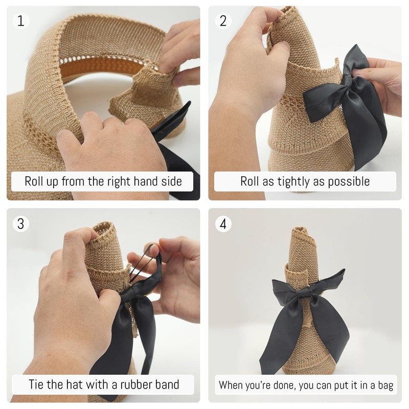 Andiker Straw Open Top Sun Protection Sun Hat, Ferrous