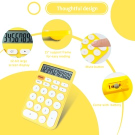 VEWINGL Standard Calculator 12 Digit,Desktop Large Display and Buttons,Calculator with Large LCD Display for Office,School, Home & Business Use,Automatic Sleep,with Battery