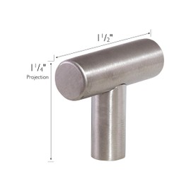 Design House T-Pull Cabinet Knob, 10-Pack, 1-1/2-Inch Modern Kitchen Handles in Stainless Steel, 182642