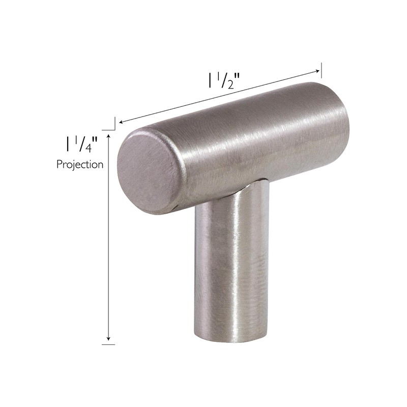 Design House T-Pull Cabinet Knob, 10-Pack, 1-1/2-Inch Modern Kitchen Handles