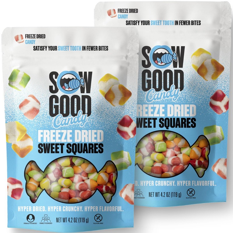 Sow Good Freeze Dried Candy Sweet Squares 2 Pack -