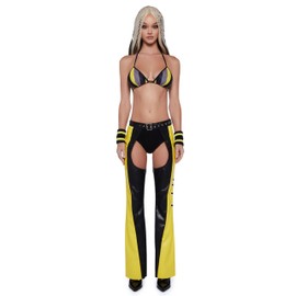 Dolls Kill Christina Inspired Costume - Yellow Dirty PopStar Chaps by Trickz N' Treatz - Small