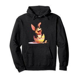 Colorful Easter Eggs Hunt 2024 Dog With Bunny Ears for Kids Pullover Hoodie