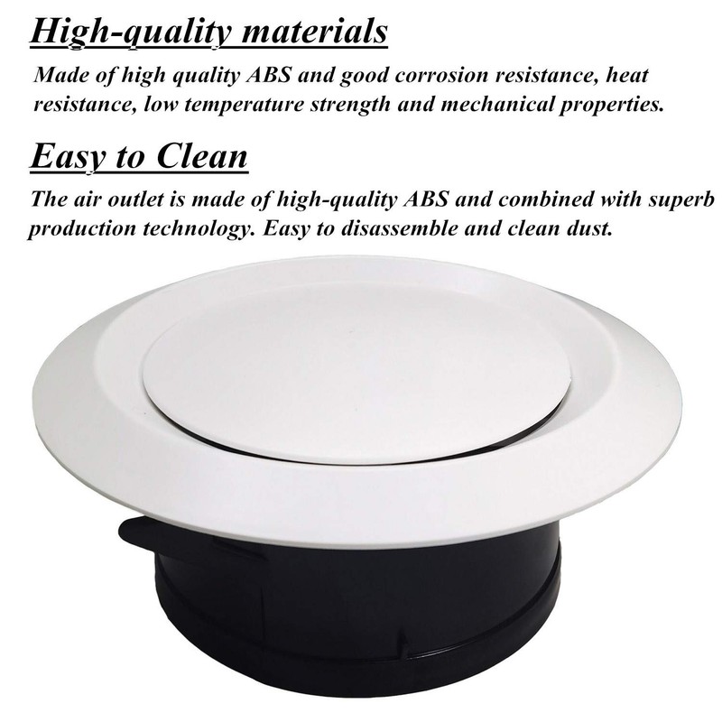 AHLSRHZ 4 Inch Adjustable Air Vents, ABS Round Soffit Air
