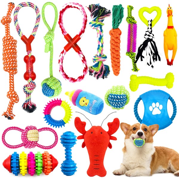 JOYBOY Dog Toys, 18 Pieces Durable Indestructible Rope Dog Toy for Small and Medium Dogs