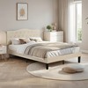 VECELO Queen Size Bed Frame Upholstered Platform with Tufted Adjustable
