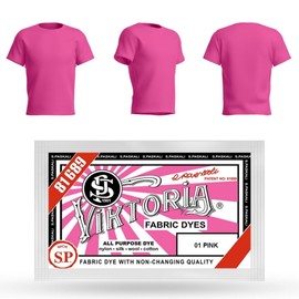 HOPS Viktoria Textile Dye, 10 grams (Pink), Machine Washable - Fabric Dye, Textile Colour, Clothing Dyeing