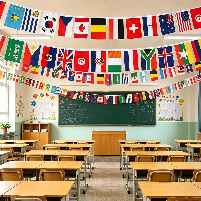 100 Countries String Flags Banner, JAYUWE 98.4FT/30M International Flag Bunting
