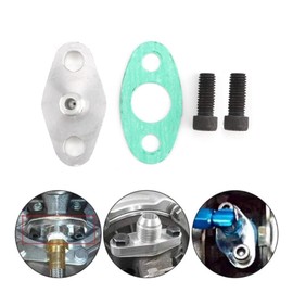 KIMISS Turbo Oil Drain Flange, AN4 Turbocharger Oil Feed Flange Adapter Kit for T3 T4 Turbocharger