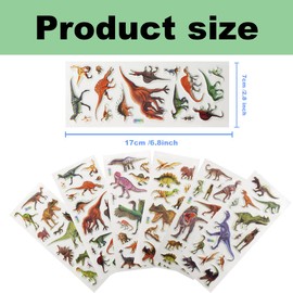 42 Sheets 3D Fluffy Animal Stickers Dinosaurs Animal Stickers Realistic Dinosaurs Animal Stickers Wildlife Stickers for Toddlers, Handmade Scrapbooking, Water Bottle, Skateboard, Party Favors