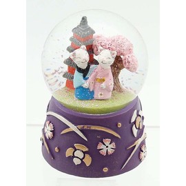 Fashionable Cat Snow Globe (L) Five Storied Pagoda Cherry Blossom 400882303