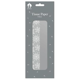 Tallon Pack of 8 Christmas Tissue Paper Sheets – Plain Silver and Silver Snowflakes - Perfect for Presents and Gifts for Christmas, 70x50cm