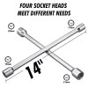 Cartman 14 Inch Universal Heavy Duty Lug Wrench 4 Way