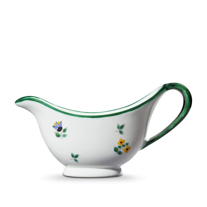 GMUNDNER KERAMIK Sauce Boat, Ceramic Alpine Flowers, 6.8 oz