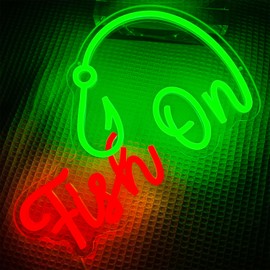 Fish On Neon Sign Dimmable fish on led sig Vibrant fishing neon lights to ignite your fishing passion