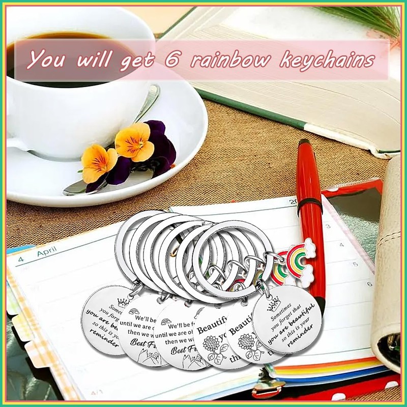 SUNSK Stainless Steel Bee Keychain/Sunflower Keychain/Rainbow Key Ring Keychain for