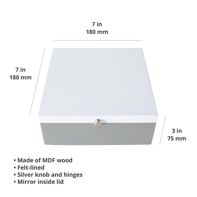 CafePress Funky Retro Pattern Mirrored Jewelry Box, 7"x7"x3"