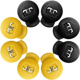 Jomeya Glove Locks, Lace Locks for Baseball Glove 8 Pack, No More Knots Required, Universal Fit for Baseball and Softball Gloves (Black-Yellow)