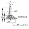 Design61 4 x Adjustment Screw Diameter 38 mm Plate M12