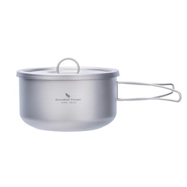 Boundless Voyage Pentola in titanio con coperchio e manico pieghevole leggera 1000 ml pentola da campeggio fornello multifunzionale fornello portatile da campeggio in titanio utensili da cucina da