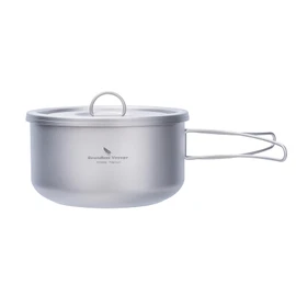 Boundless Voyage Pentola in titanio con coperchio e manico pieghevole leggera 1000 ml pentola da campeggio fornello multifunzionale fornello portatile da campeggio in titanio utensili da cucina da