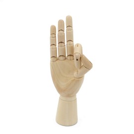 Yefun Wooden Hand Models, Right / Left Hand Body Artist Model Articulated Mannequin Made of Wood for Art Drawing (Right, 7 Inches)